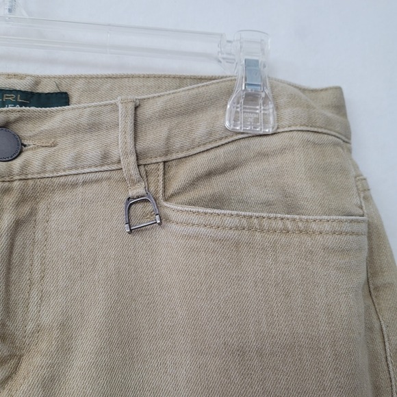 Lauren Jeans Co Ralph Lauren Tan Riding Style Pants Women 4 Cotton Blend Jodhpur - Picture 4 of 13